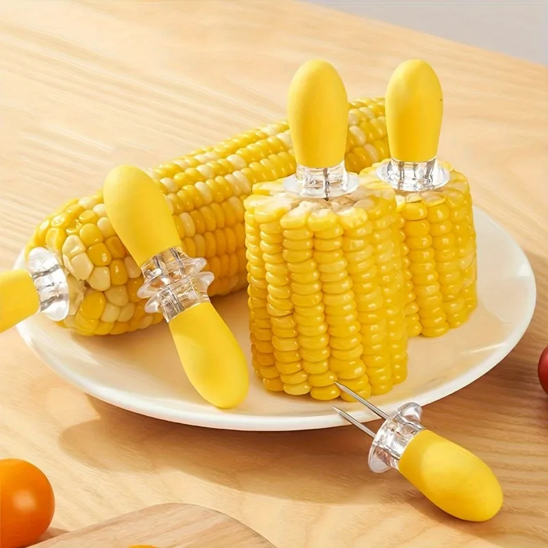 1 par de soportes para mazo de maíz, soportes para mazorca de maíz de acero inoxidable, brochetas de mazorca, para cocinar en casa, barbacoa, fiestas, Camping