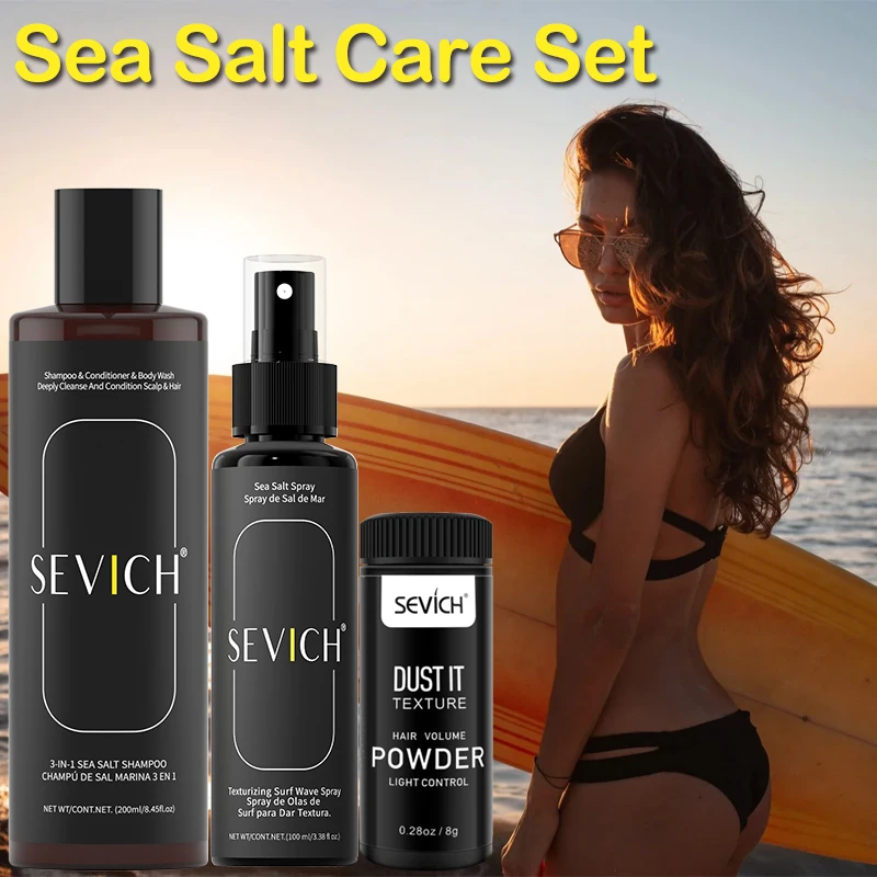 SEVICH-Spray para peinar el cabello con sal marina para playa, para hombres y mujeres, Control de aceite, polvo esponjoso, champú voluminizador para el cabello no graso