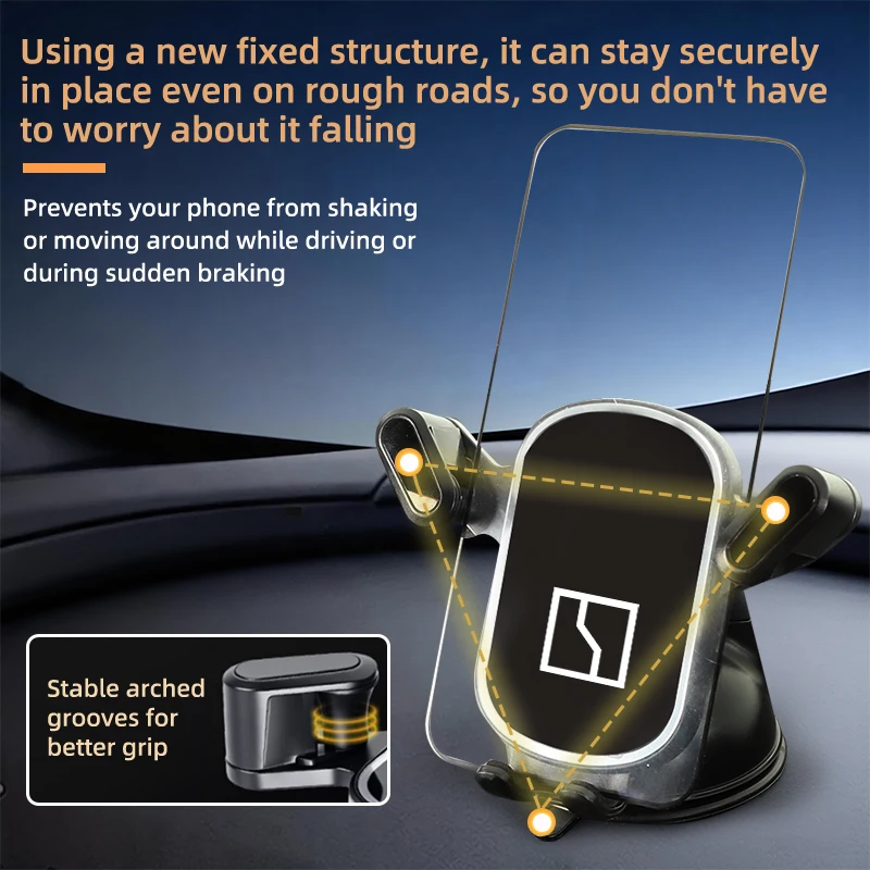 Car Gravity Phone Holder Suction Cup Base Phone Stand With Hook Accessories For Zeekr 001 FR 007GT EX1E MIX X 007 009 7X 2