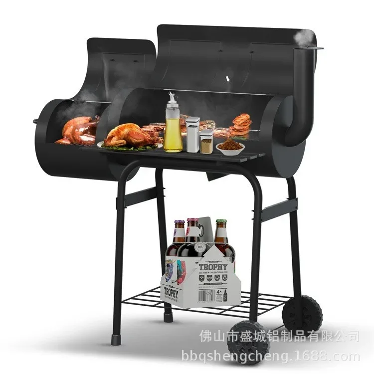 Spot home charcoal stove barbecue grill outdoor American barbecue outdoor charcoal stove smoking charcoal