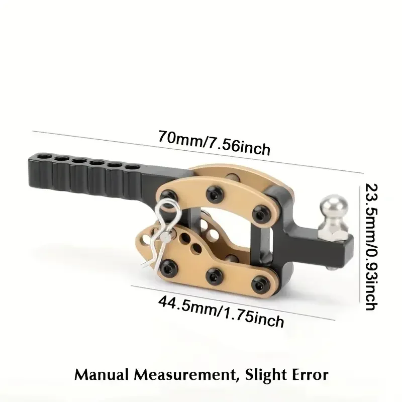 Gancio di traino in metallo resistente - Gancio di recupero regolabile per TRX4, SCX10, D90, Tank 300 1/10 RC Crawler