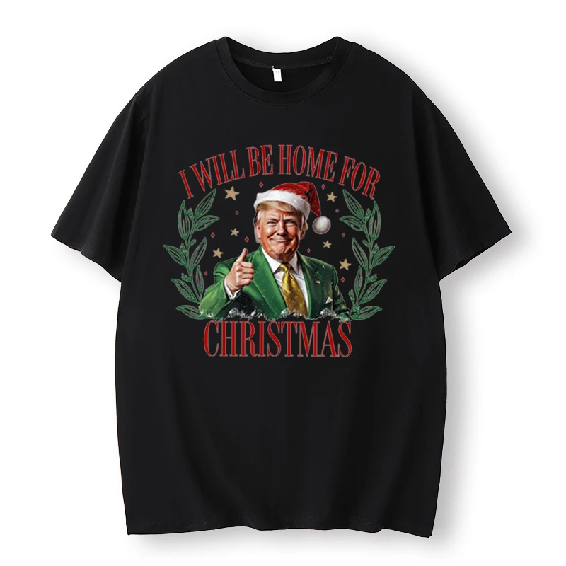 I'll Be Home for Christmas Shirt,Humorou Christmas Trump Oversized Shirt,Republican Party,2024 Election,Make America Great Again