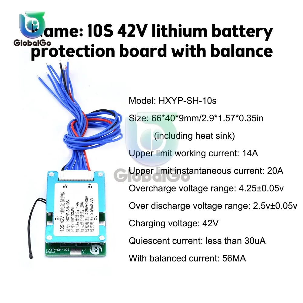 10S 42V 15A BMS Polymer Cell 18650 Pin Lithium Ban Bảo Vệ Với Độ Cân Bằng Và NTC Nhiệt Độ Bảo Vệ