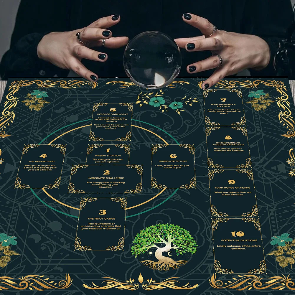 Tarot Spread Layout Altar Cloth Multiple Tarot Card Layout Guide Table Tapestry Wiccan Witch Occult Ritual Altar Decor Gift