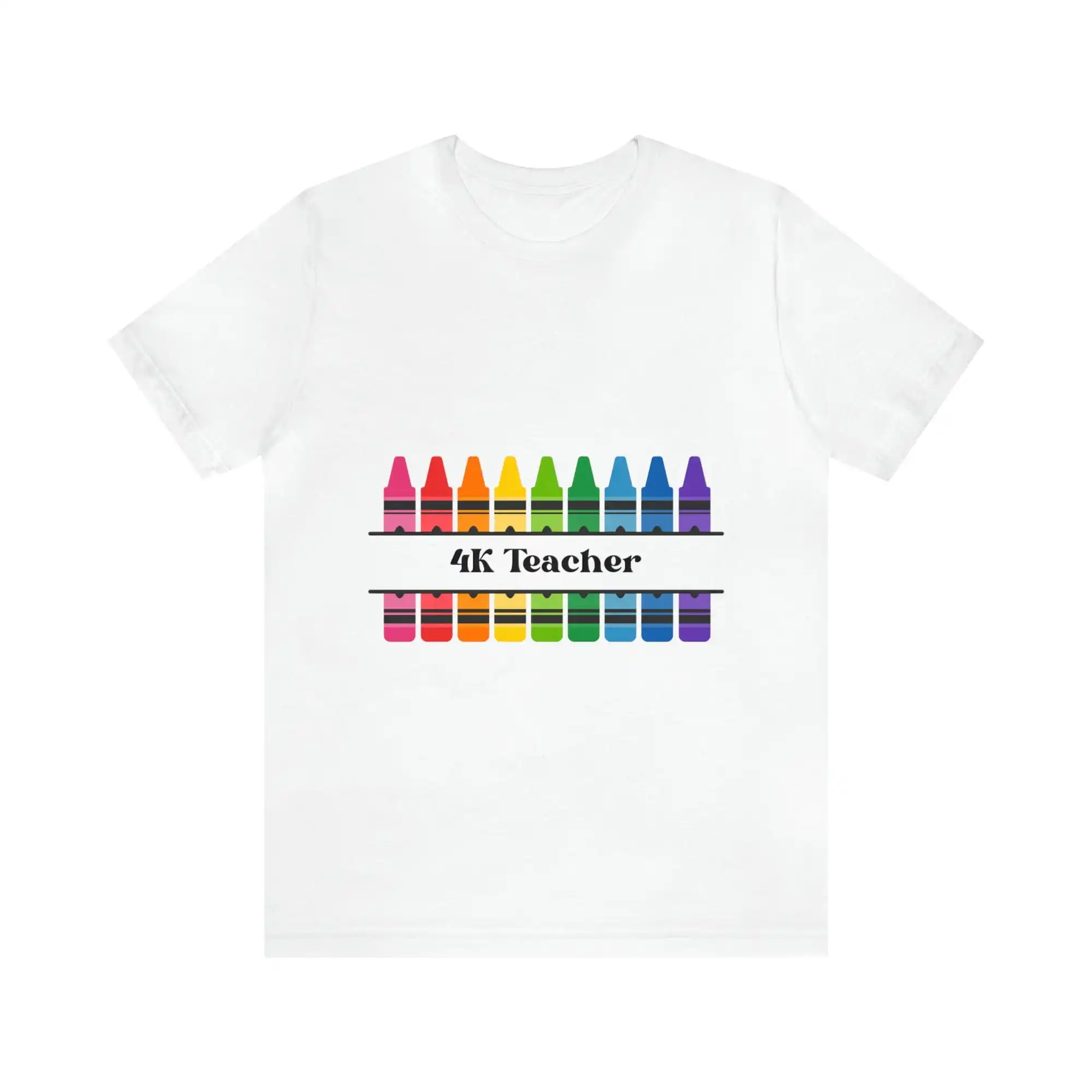 4K Teacher T Shirt Kindergarten Crayon Jersey