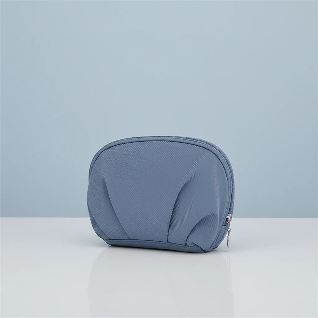 Cosmetic Pouch Waterproof Cosmetic Bag for Travel Women's Half Moon Makeup Organizer Portable Skincare Case Durable Lightweight