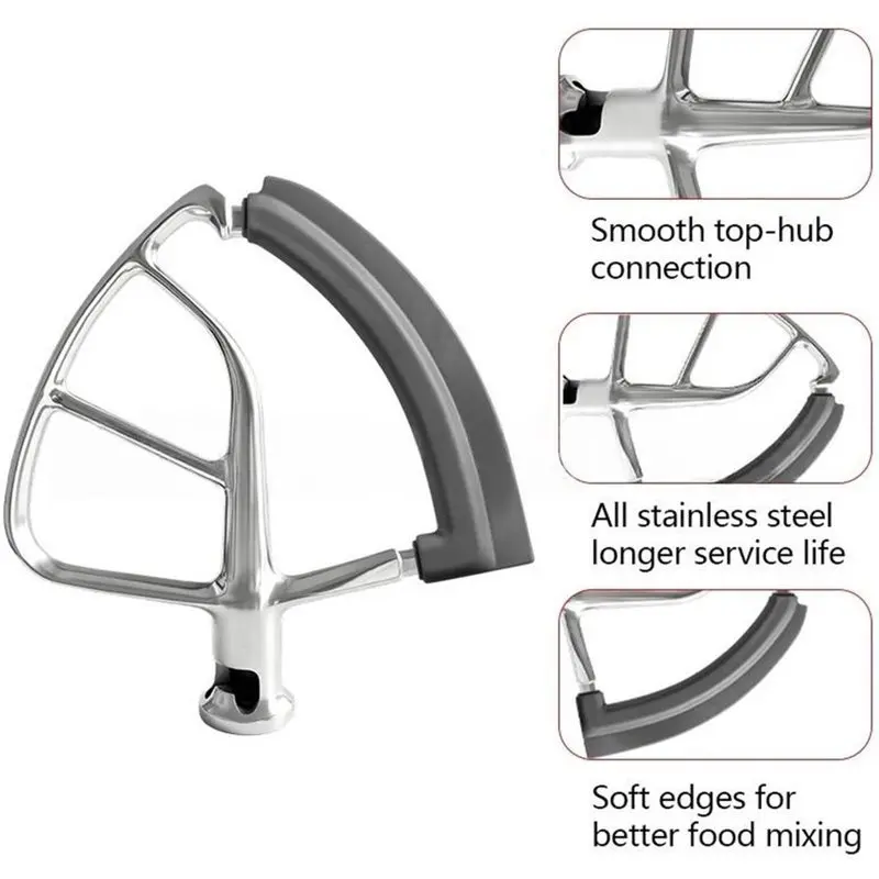 ABVG-Suitable For Kitchenaid 6-Qt Glass Bowl 6QT Glass Bowl Attachment With Single-Sided Silicone Edge