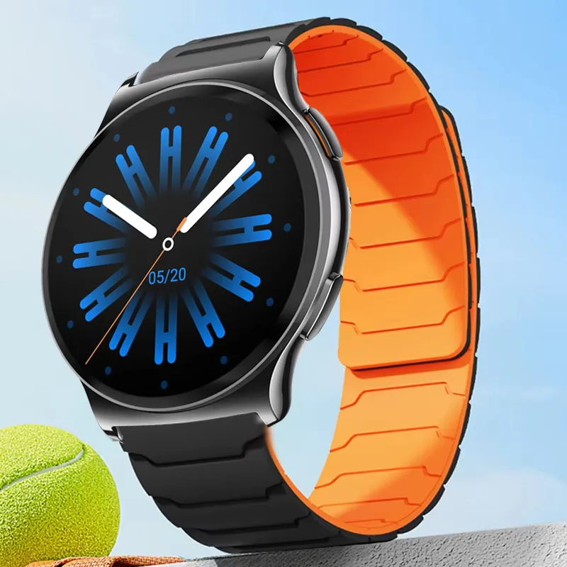 Pulseira Magnética de Silicone 20mm 22mm para HAYLOU Solar Lite 2/Neo, Compatível com Relógios Haylou 3 4 4S 2Pro RS5 S8 S6 R8/RS4 RS4Plus