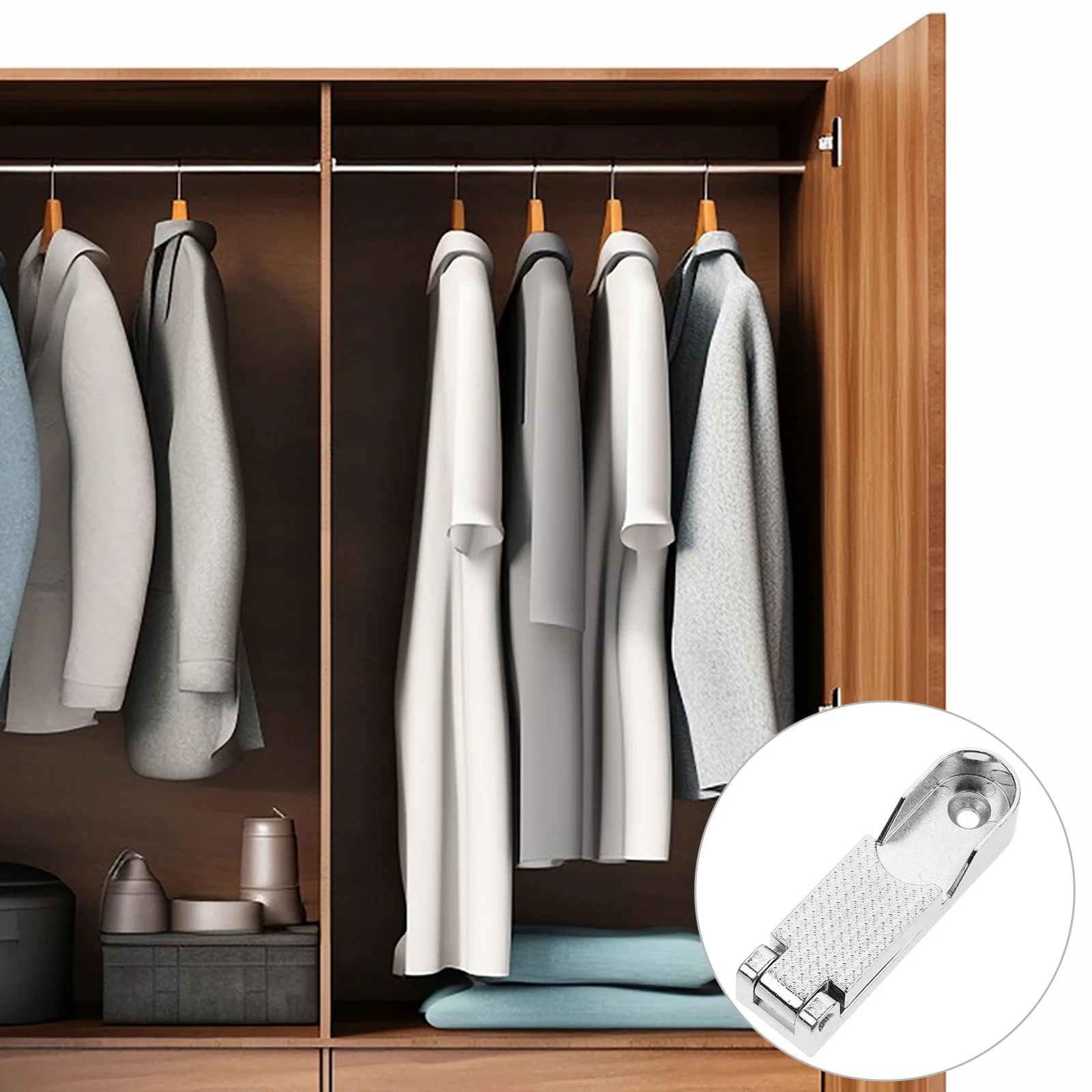 

4Pcs Zinc Alloy Closet Rod Bracket End Supports Thickened Pole Sockets Flange Rod Holder Strong for Shower Curtain