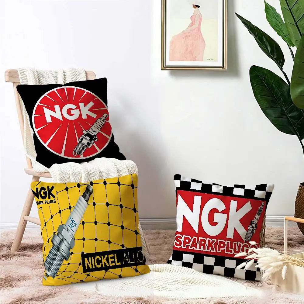 N-Ngk Spark Office Cushion Pillowcase Car Cushion Cover45X45CM Lumbar Pillowcase Sofa Pillowcover