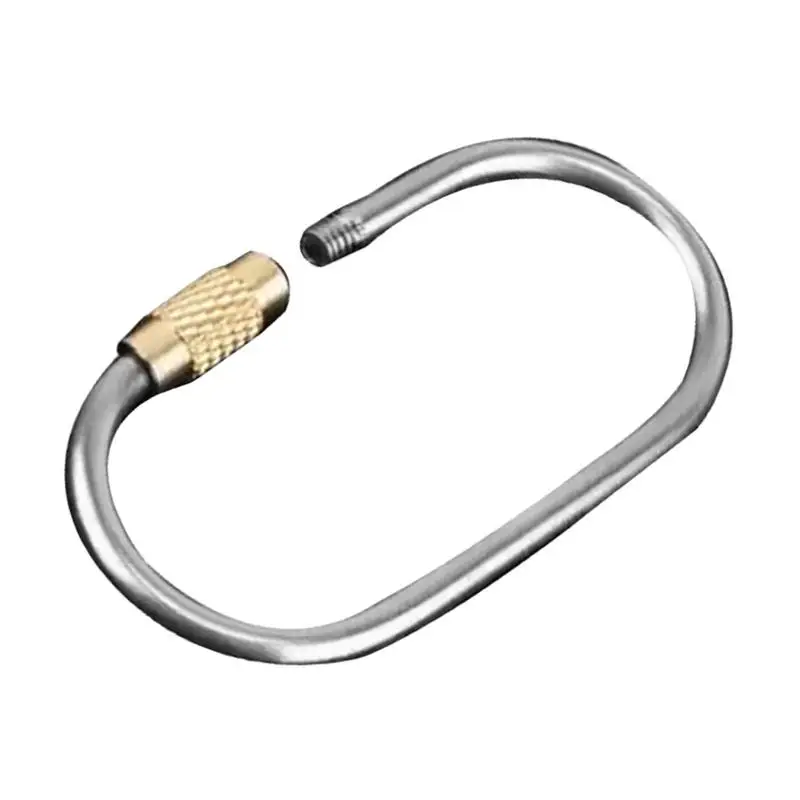 Small Locking Carabiner Screw Lock Buckle Keychain Clip Quick Release High Strength Key Rings For Camping Traveling Outdoor &