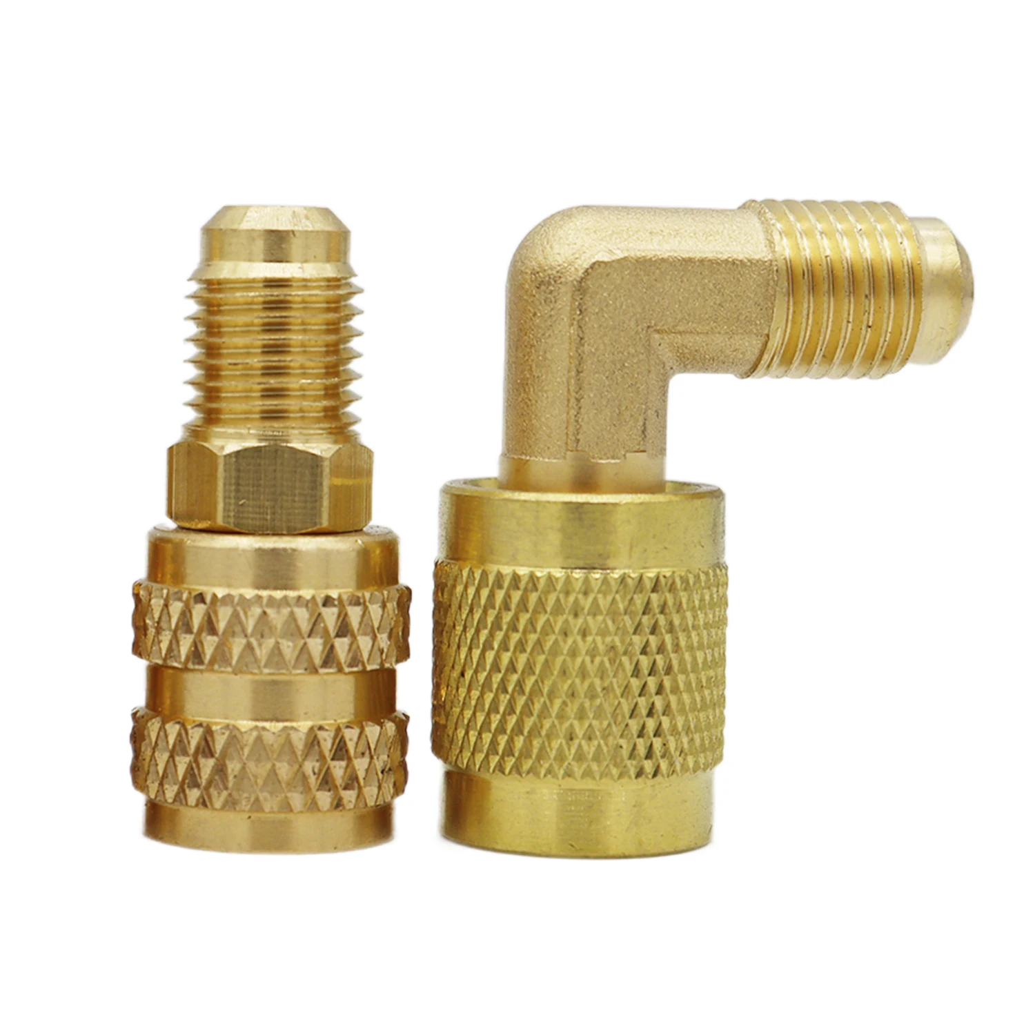 Adaptador de latón para bomba de vacío, acopladores rápidos 5/16 SAE F a 1/4 SAE para aire acondicionado, 1-4 piezas, R410a
