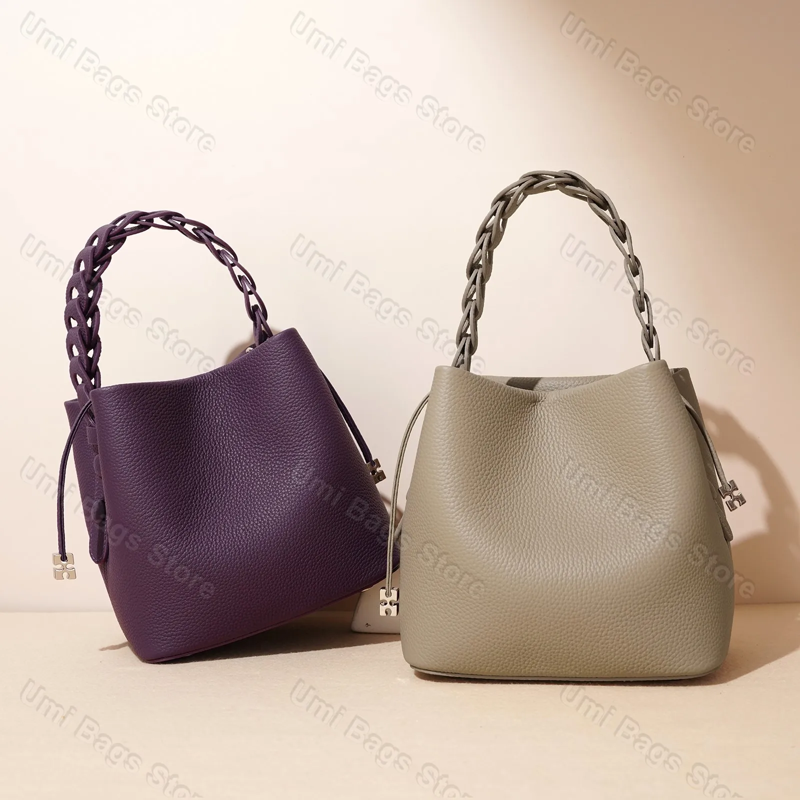 First Layer Cowhide One-Shoulder Crossbody Bag For Women's Handbag Bag New Summer Women's High-end Genuine Leather Bucket Bag