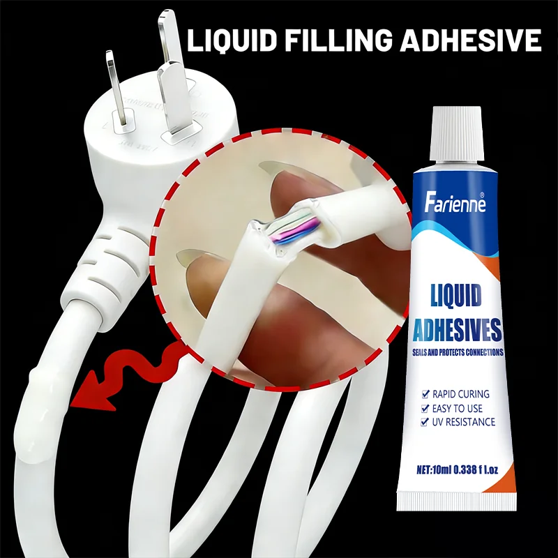 Liquid Protective Adhesive, 10ML Waterproof UV Resistant Sealant For Electrical Wires & Connectors, Fast Curing