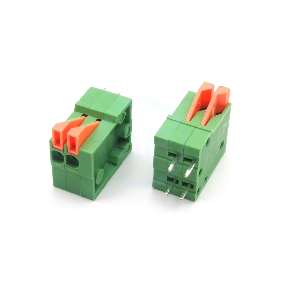 (10Pcs) 2.54mm Pitch KF141V KF141R Spring Screwless Terminal Block Straight Bent Foot 2P-10P PCB Connector 2.54 EX 141V 141R