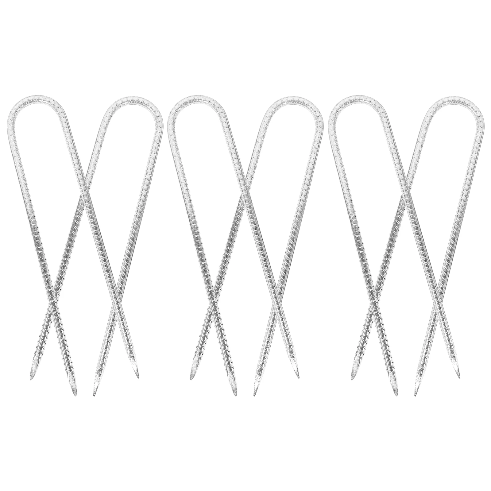 

6 Pcs Outdoor Tent Pegs Camping Stakes Steel Nail U-shaped Diy Ground for Garden