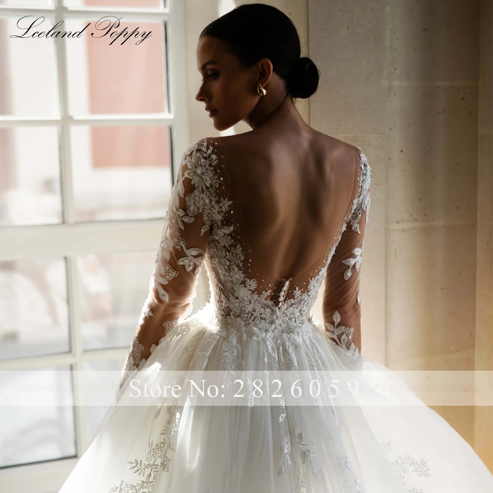 ไอซ์แลนด์ Poppy ที่กําหนดเอง 2 ชิ้นชุดเดรสเมอร์เมด Scoop คอลูกปัดลูกไม้ชุดเจ้าสาวที่ถอดออกได้รถไฟ