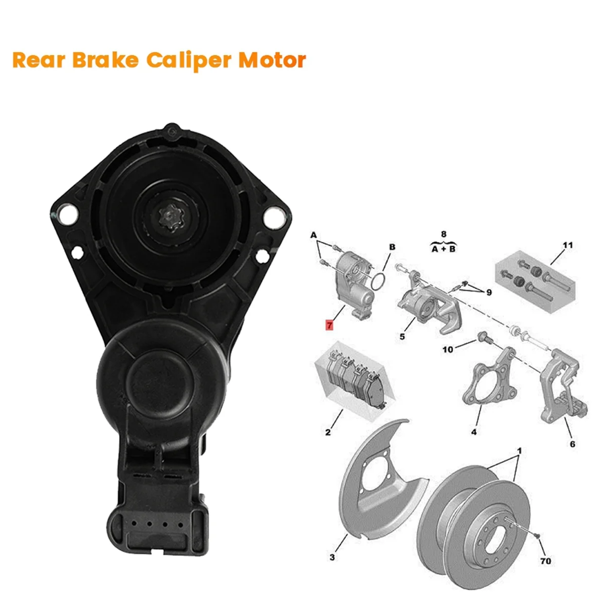 4Pin Rear Brake Caliper Motor 1612912080 1608999280 for Peugeot 308 308S 408 Citroen C4 C6 208 2008 Electric Handbrake