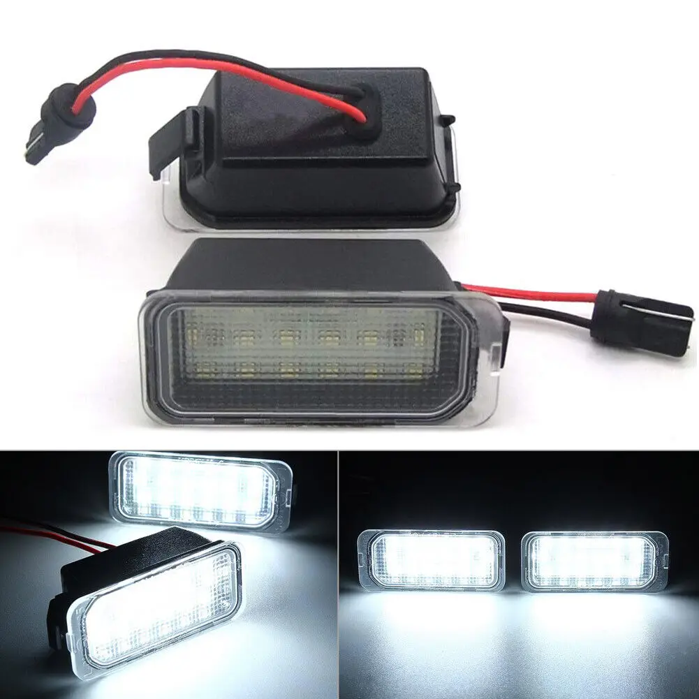 2Pcs LED License Plate Number Light For Ford Fiesta C-Max Focus Mondeo Galaxy S-Max Car Products License Plate Car Accessories