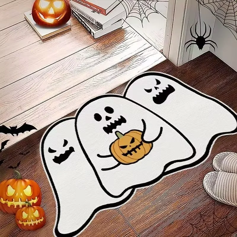 VIKAMA Halloween Floor Mat Demon Ghost Floor Mat Creative Eyeball Floor Carpet Anti-fouling Entrance Door Mat Home Decoration