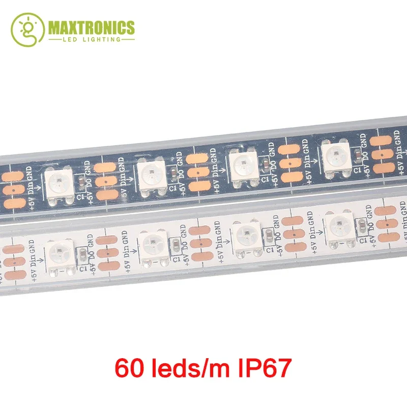 Smart LED Pixel Strip, Preto Branco PCB, Branco, WS2812B IC, WS2812B, WS2812B, WS2812B, 30, 60, 144 LEDs, 1m, 4m, 5m, 30, 60, 144 pixéis ip30/ip65/ip67 dc5v