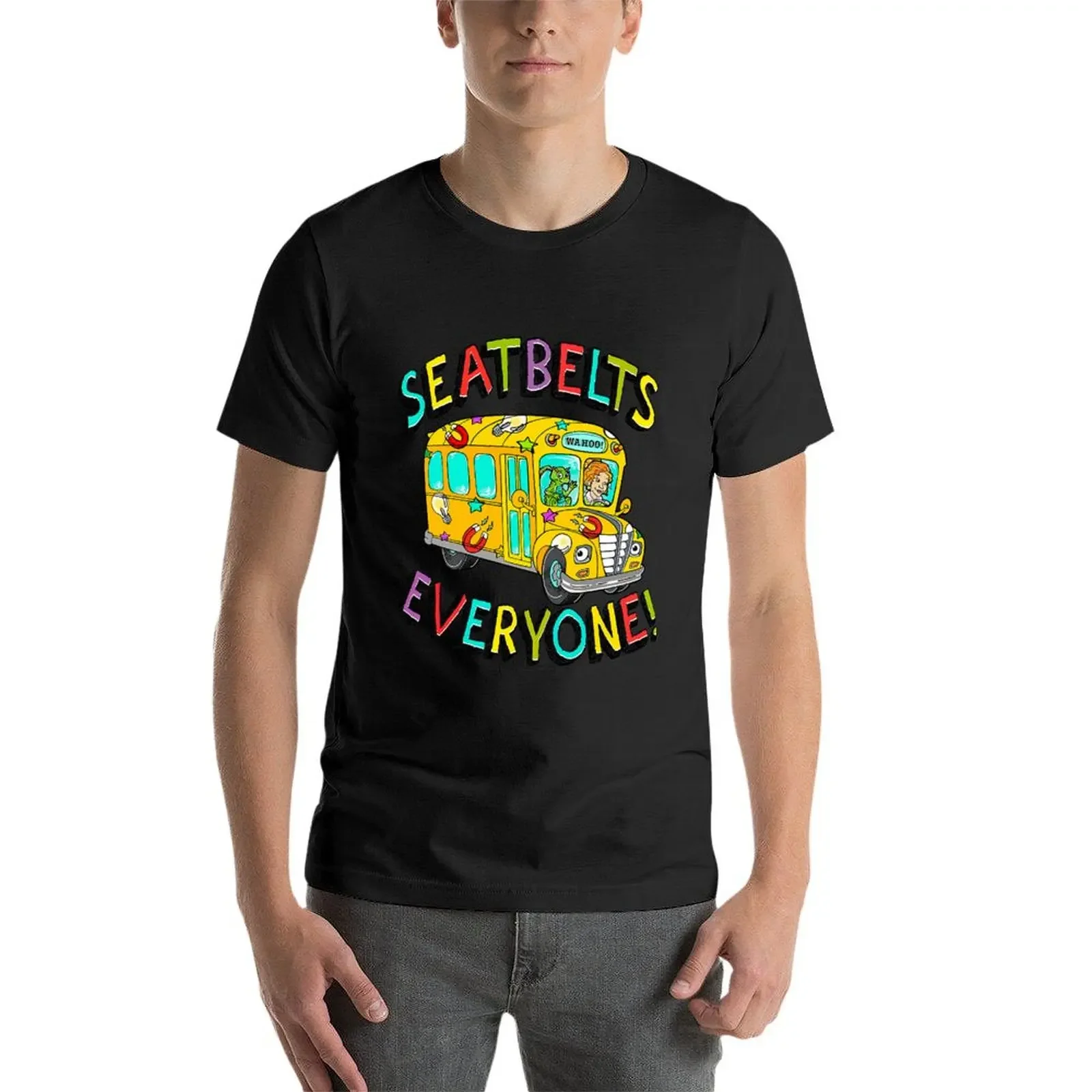 Seatbelts Everyone Magic School Bus Driver Job Pride T-Shirt for a boy funny shirt cotton affliction