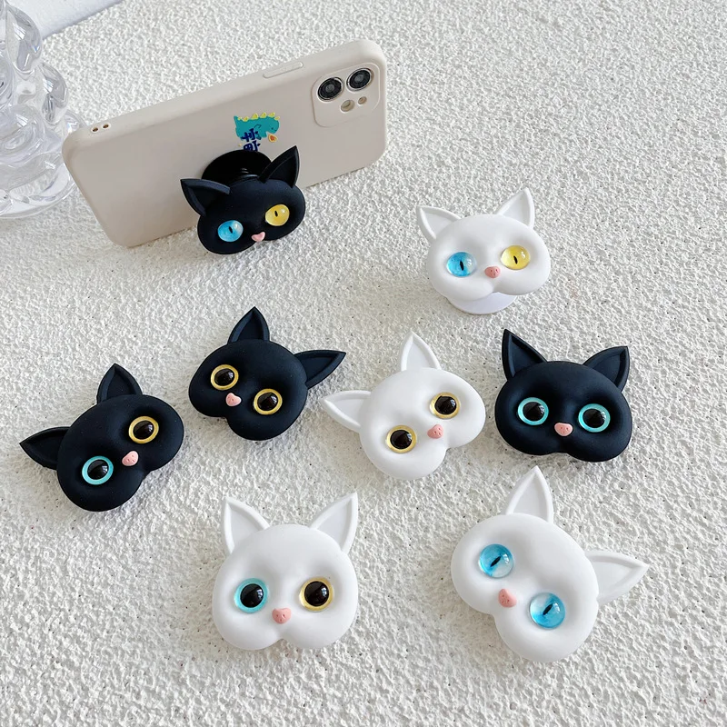 

1 PC Cartoon 3D Cat Support Mobile Phone Extension Frame Finger Bracket Universal Fold Mobile Phone Bracket Air Sac Phone Holder