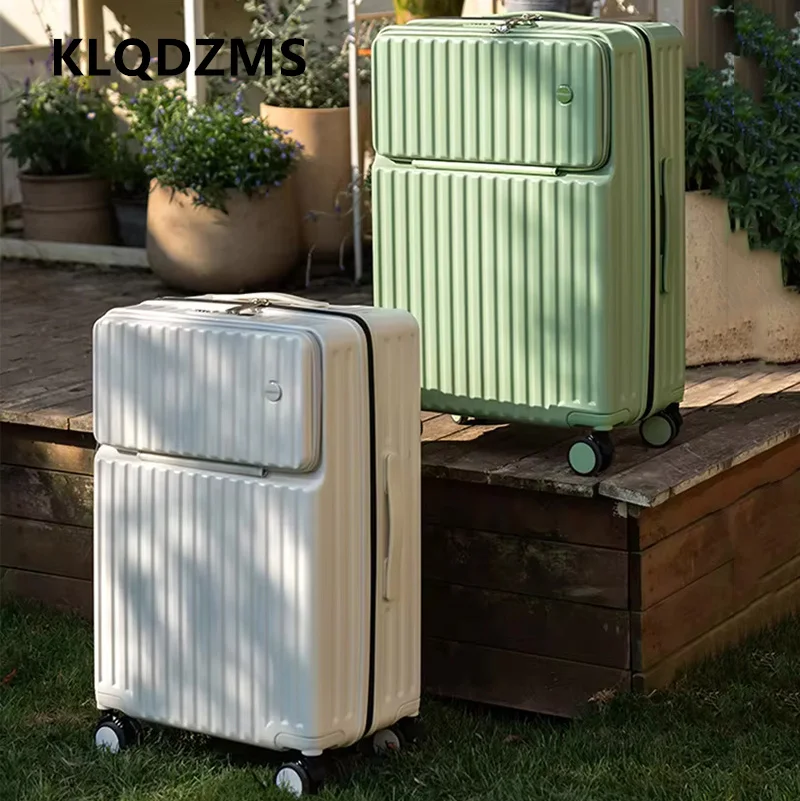 KLQDZMS Laptop Suitcase Front Opening Boarding Case Zipper Trolley Case 20