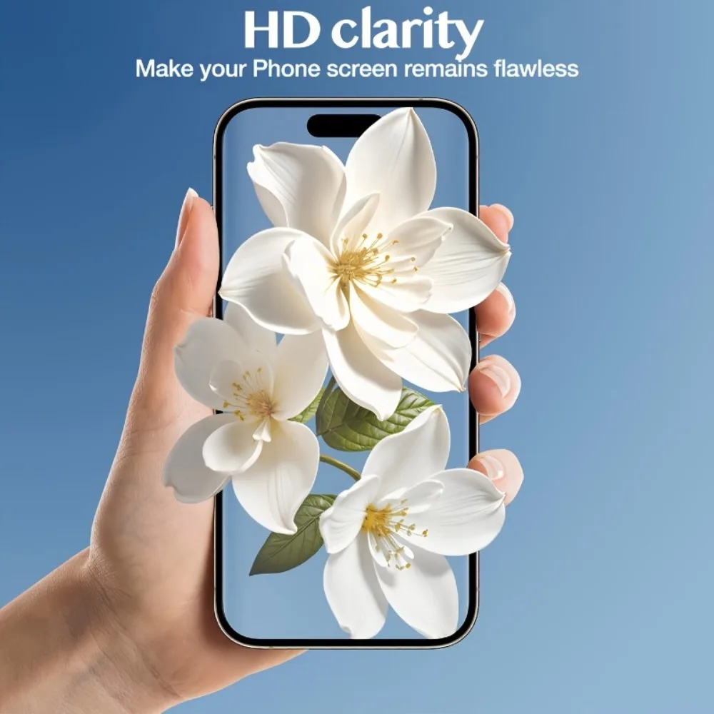 3 قطعة زجاج مقسى عالي الوضوح لهاتف آيفون 17 16 15 Pro Max Air 16e 15 14 Plus 14 13 12 11 Pro XR XS زجاج تركيب خالٍ من الغبار #4