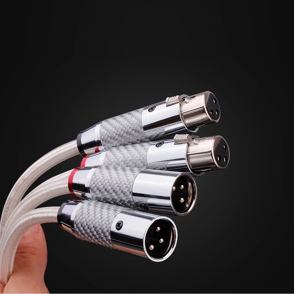 QED XLR Audio Cable OCC Plated Silver with Shielding Anti-interference Cable Mixer Microphone Balance Line