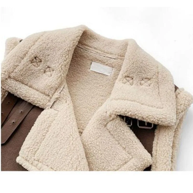 Women Fleece Vest Autumn Winter Female Waistcoat Sleeveless Jacket Ladies Warm Thick Zipper Coat Vintage Lamb Wool Outerwear