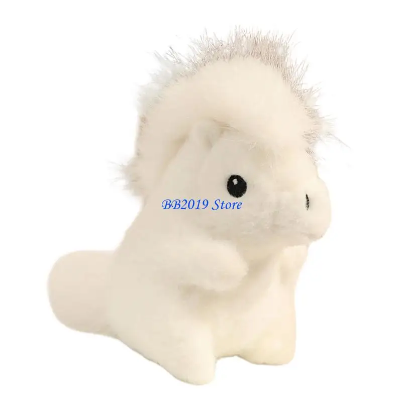 Q0KB Zachte pluche paardenknuffels Paardenpop Bed Companion Comfort Toy voor jongensmeisje
