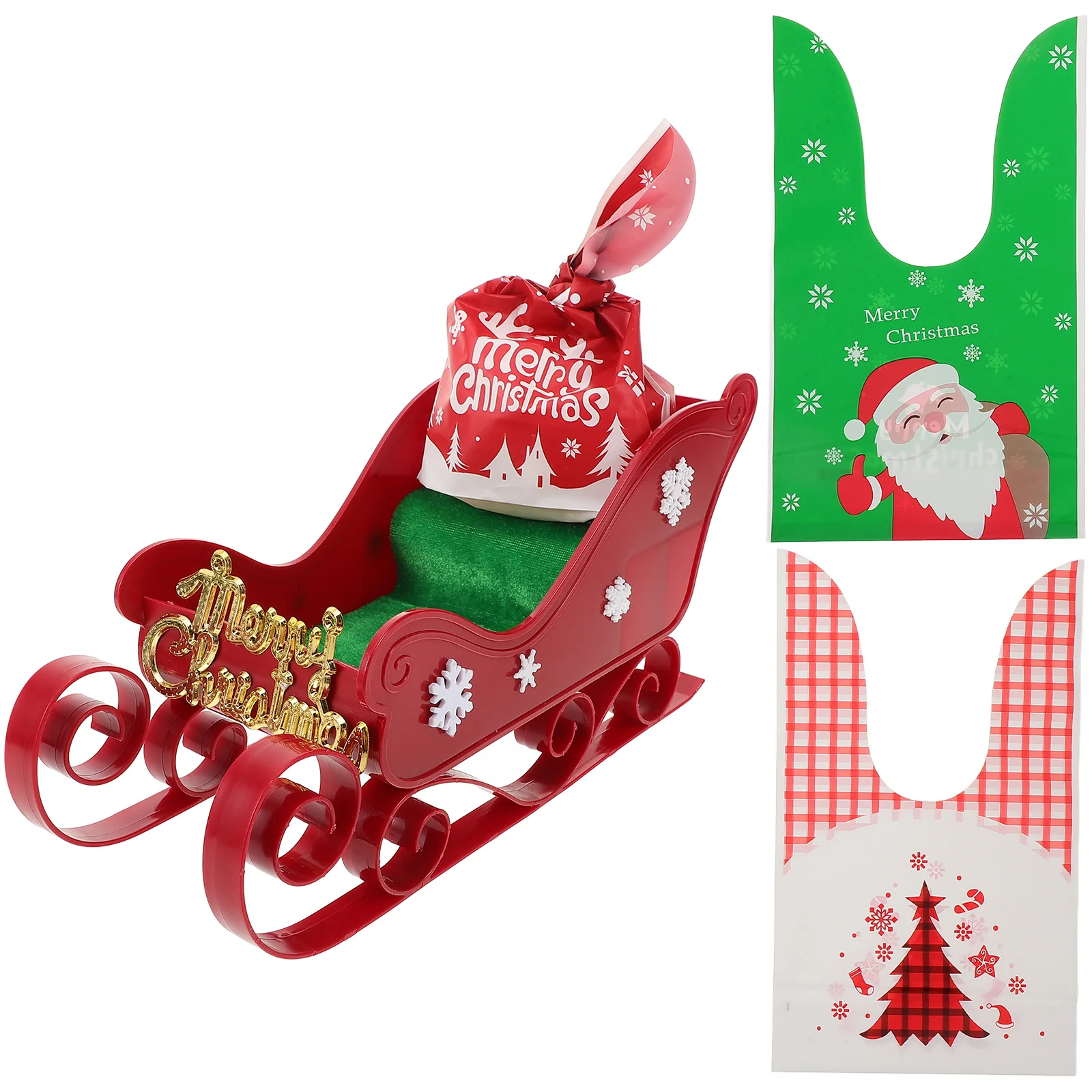 

1Set Christmas Sleigh Table Decoration Desktop Sleigh Ornament Xmas Theme Festive Atmosphere Addition for Shop Hotel Restaurant