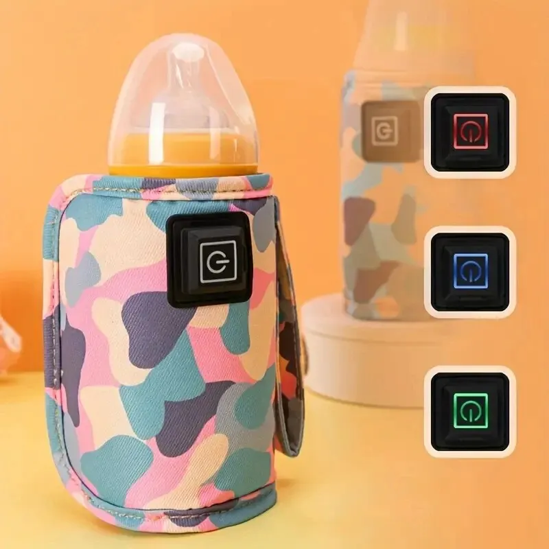 USB Rechargeable Bottle Warmer Portable Heating Thermostat Sleeve Insulated Milk Bottle Outdoor Thermal Sleeve Universal