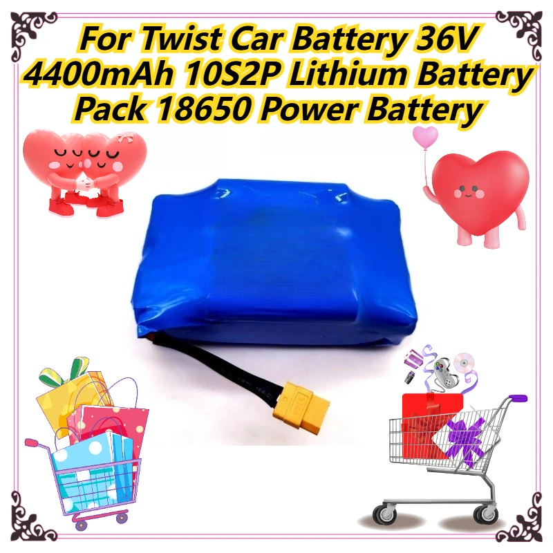 

For Twist Car Battery 36V 4400mAh 10S2P Lithium Battery Pack 18650 Power Battery