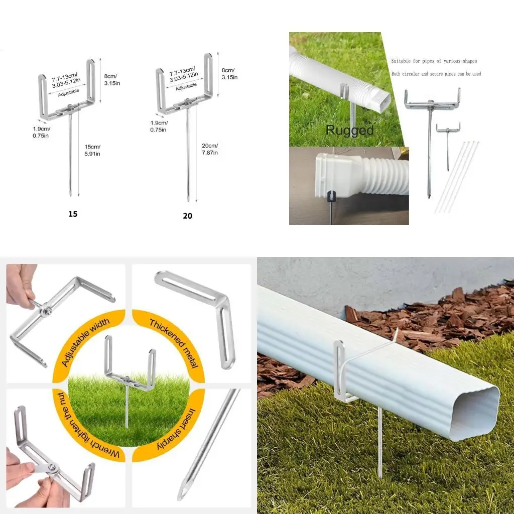 

X9FA 2Pcs Adjustable Gutter Extension Support Brackets Gutter Downspout Holder