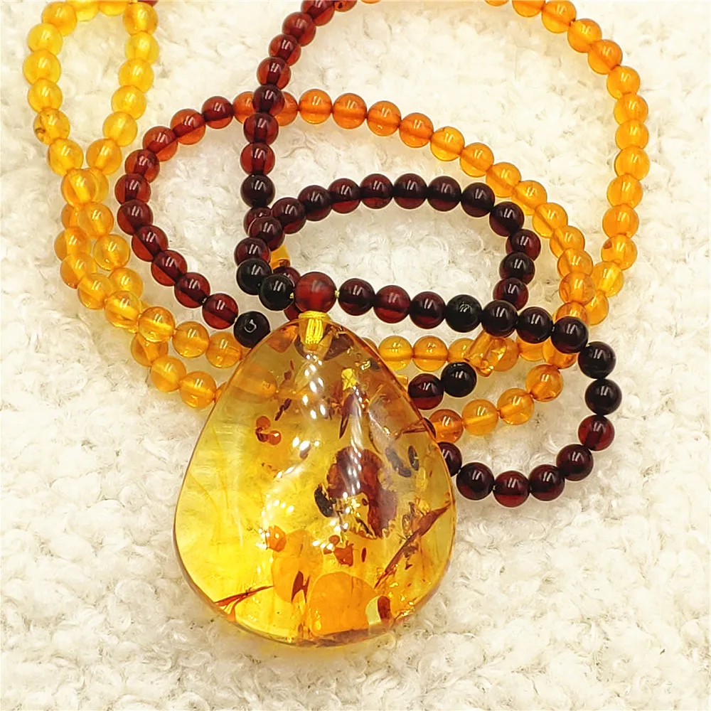 Natural Yellow Piebald Amber Water Drop Pendant Flower Yellow Amber Women Men 33x27x13mm Jewelry Reiki Stone Burma AAAAAAA