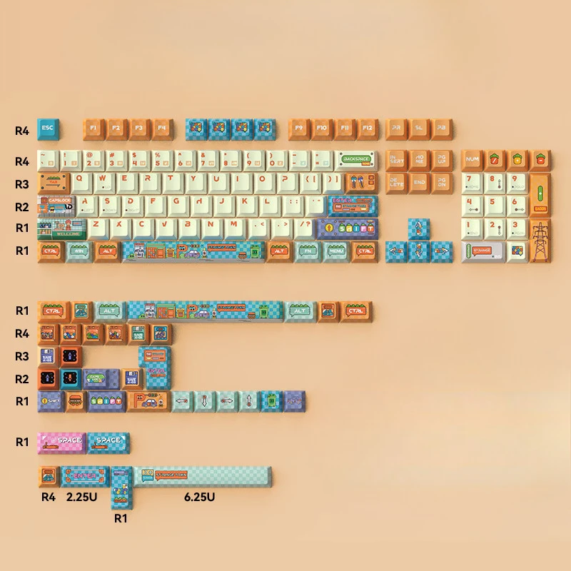 

Original theme Strange Town-140 keys-Original height PBT full five-sided sublimation mechanical keyboard customization
