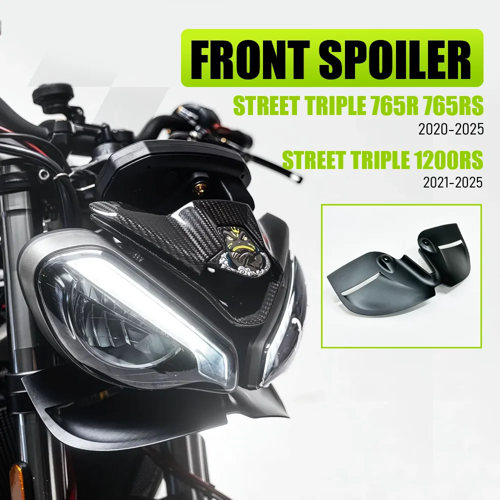 

For Street Triple 765R 765RS 2020-2025 Front Spoiler Lower Lip Speed Triple 1200RS GP WING DOWNFORCE NAKED FRONTAL SPOILERS