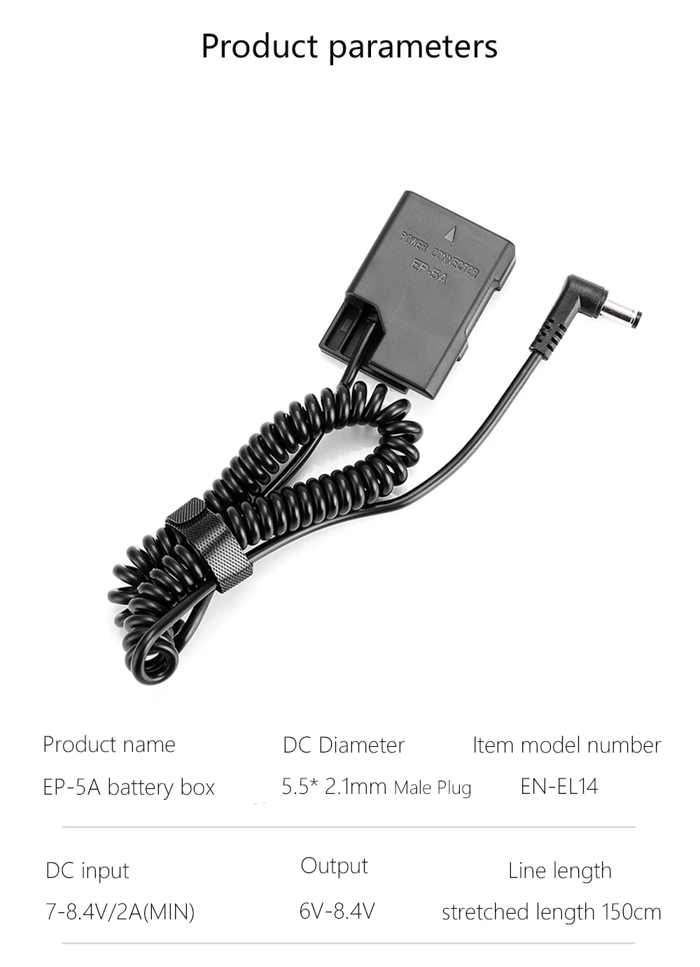 EN-EL14 EN-EL14a Dummy Battery EP-5A DC Coupler for Nikon D5600 D5500 D5300 D5200 D5100 D3300 D3400 D3200 Df Cameras