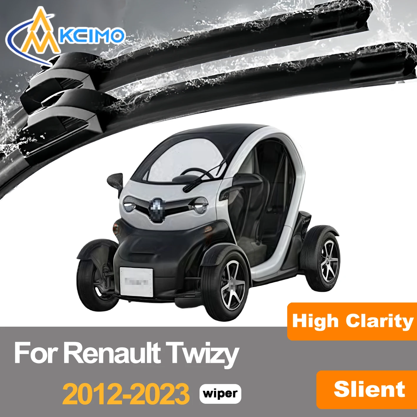 

Front Wiper Blades (Pair) Set For Renault Twizy 2012-2023 Nissan New Mobility Concept Windshield Wipers Quiet Durable Rubber