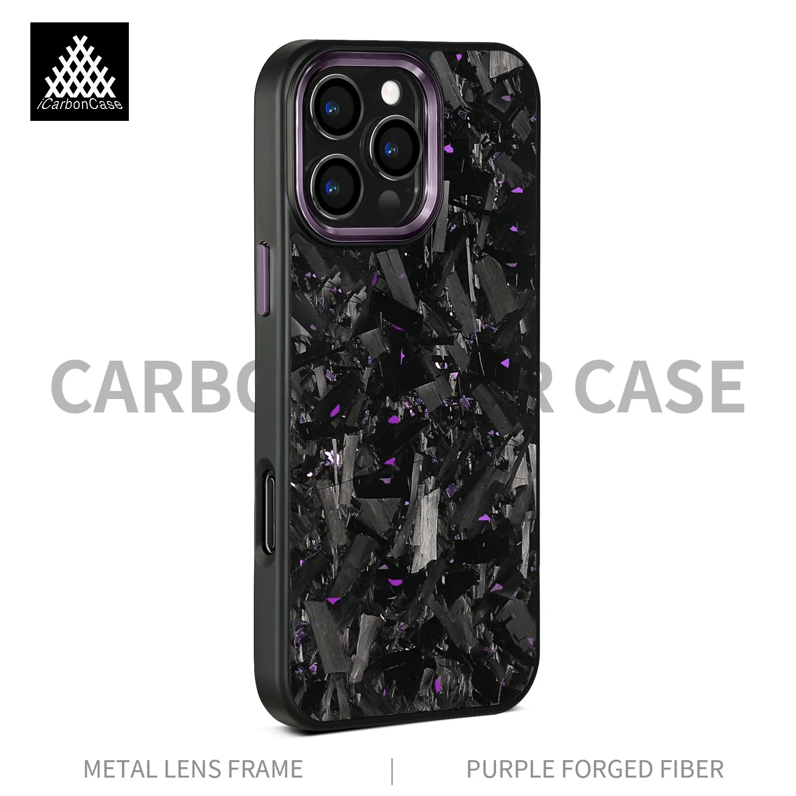

Big Forged Carbon Fiber Wireless Charging Magsafe Case for iPhone 11 12 13 14 15 16 Series Magnetic Metal Buttons Phone Cover