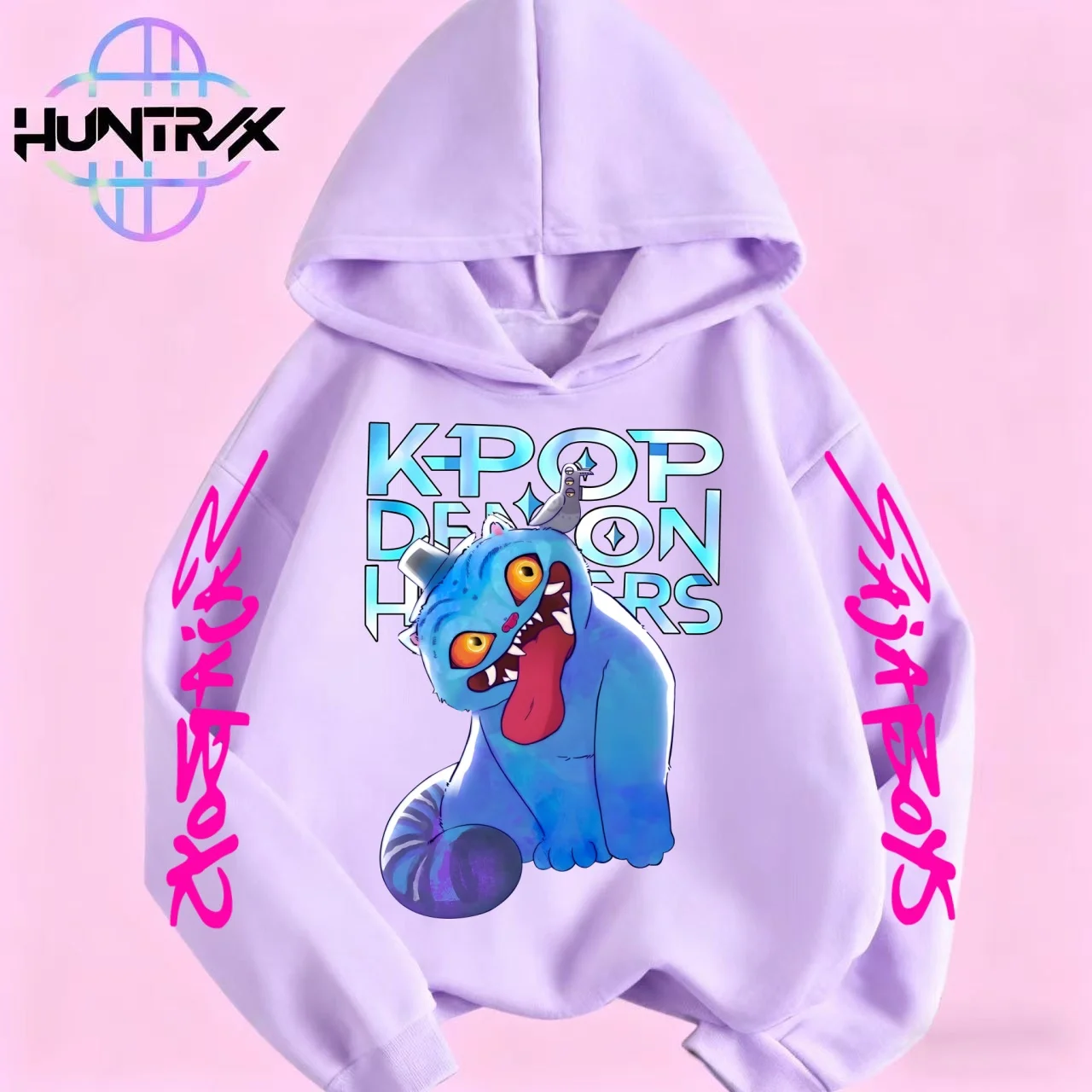 

2025 Cartoon KPop Demon Korean Children's Casual Tops Warm Casual Clothing Wave Hunter Rumi Derpy Girls Boys Hooded Sweatshirt