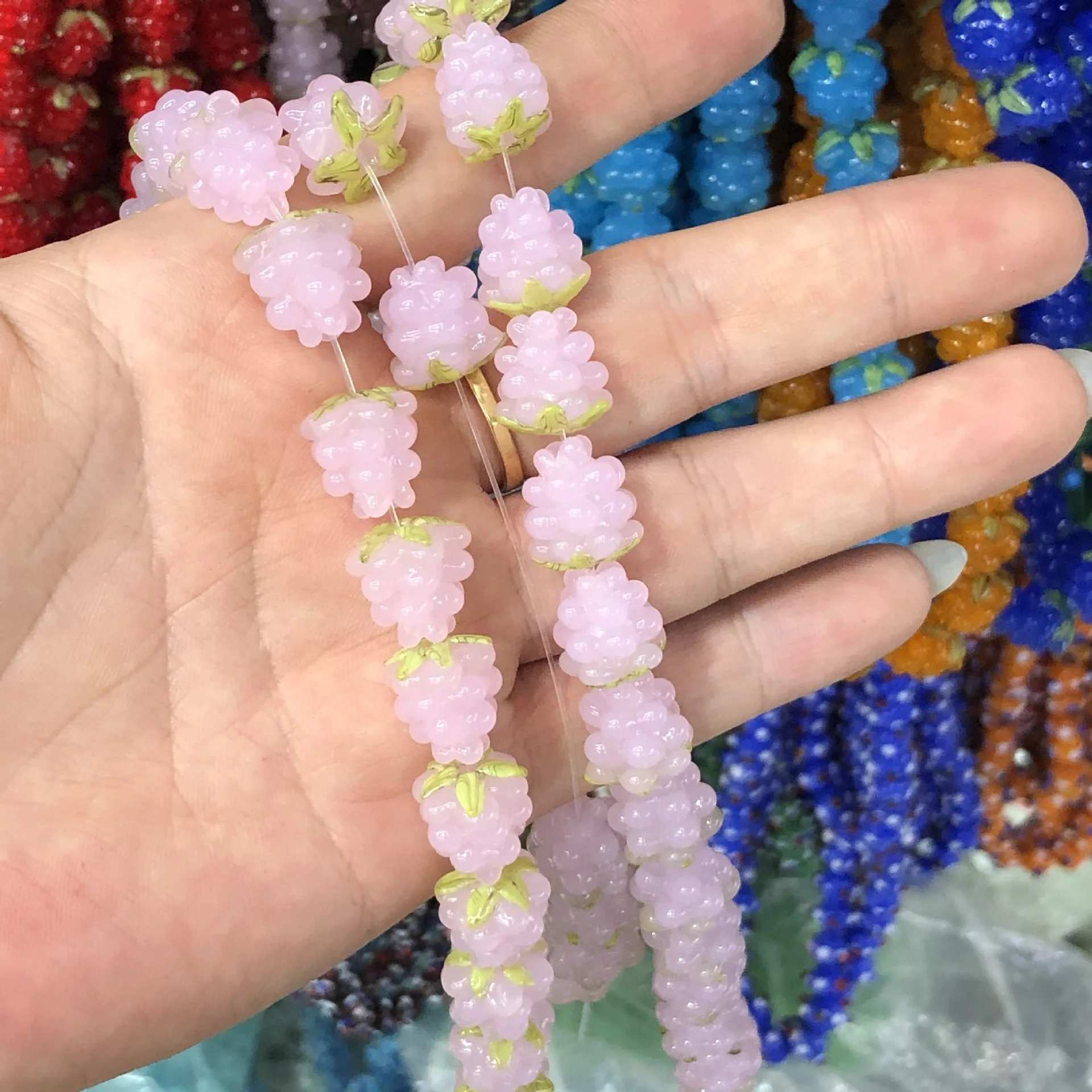 1pcs Glass Beads Fruits Raspberries DIY Accessories Earrings Necklace Accessories Handmade Accessories Grape Glass Beads