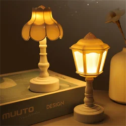 LED Night Light Retro Palace Mini Light Student Gift Vintage Battery Powered Table Lamp Room Bedside Bedroom Living Room Decor