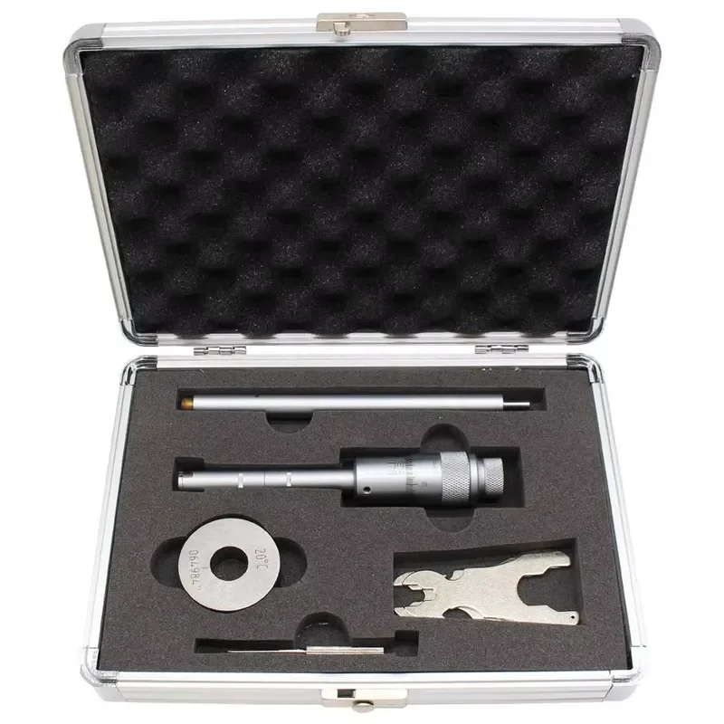 Professional Precision Three Point Internal Micrometer Set Measuring Range Inside 6-8mm 0.275-4