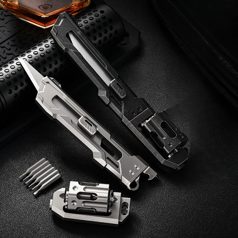 

Decompression EDC Portable Outdoor Multifunctional Screwdriver Hardware Tool TC4 Titanium Alloy Tactical Tool