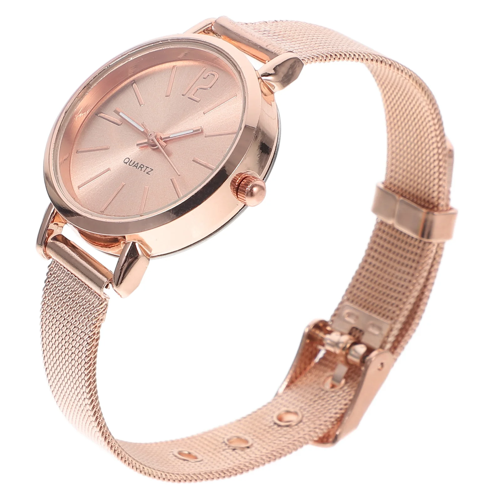 Simple Casual Student Watches Bangles Bracelets for Women Quartz with Mesh Belt