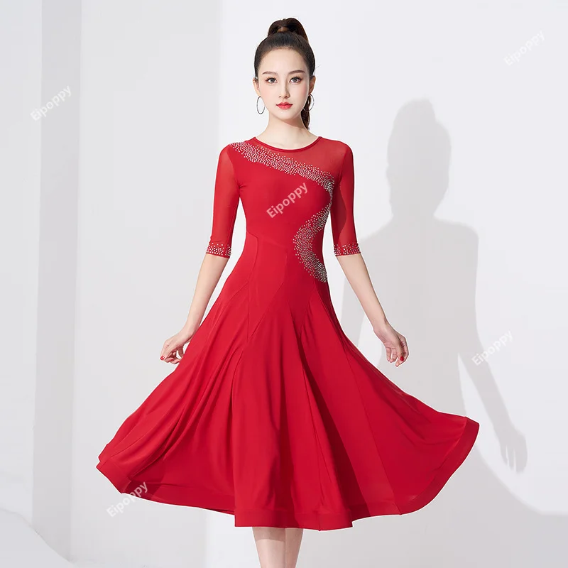 

Modern Dance Dress National Standard Latin Professional Competition Dress Waltz Advanced Big Swing Dance Dress Performance Cloth