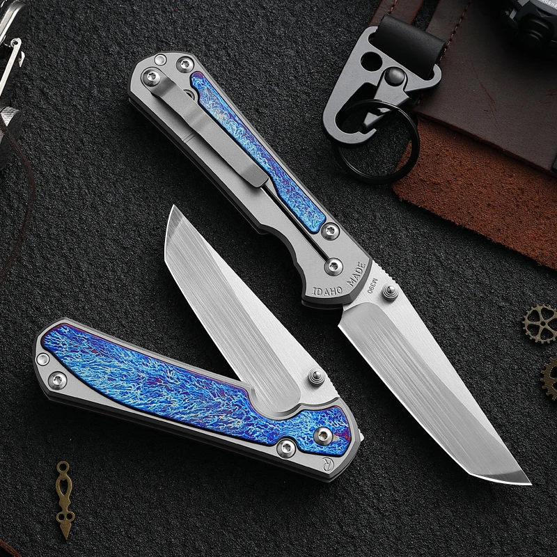 سكين جيب قابل للطي من الفولاذ M390 عالي الجودة، سكين جيب EDC للرجال، تيتانيوم، صيد المشي لمسافات طويلة في الهواء الطلق، سكين تخييم